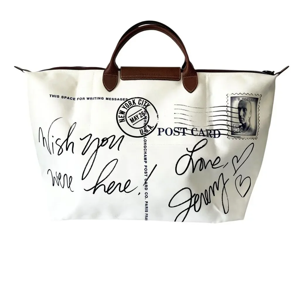Longchamp x Jeremy Scott Le Pliage Greetings New York Travel Tote New